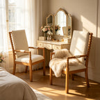 Set of 2 Rubber Wood Dining Chairs