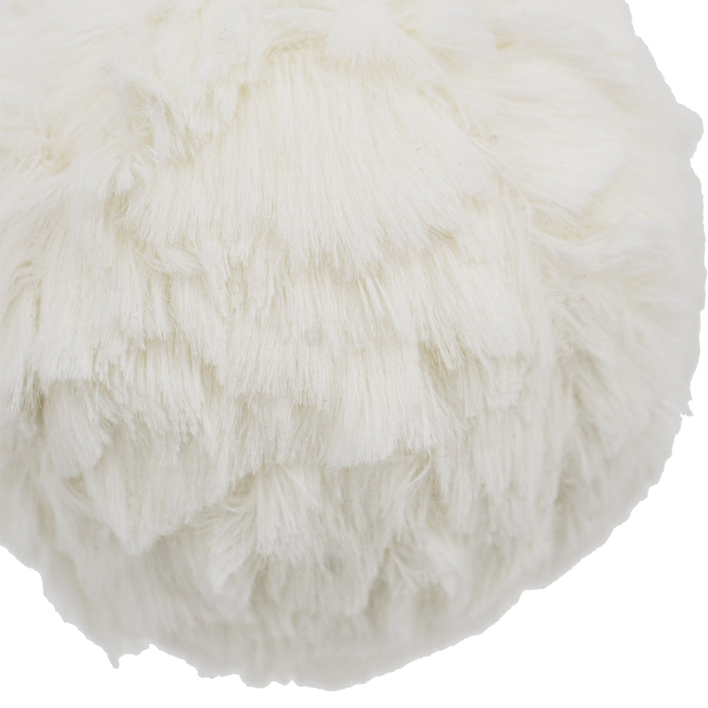 4" Cream Shabby Chic Ruffled Ornament Ball