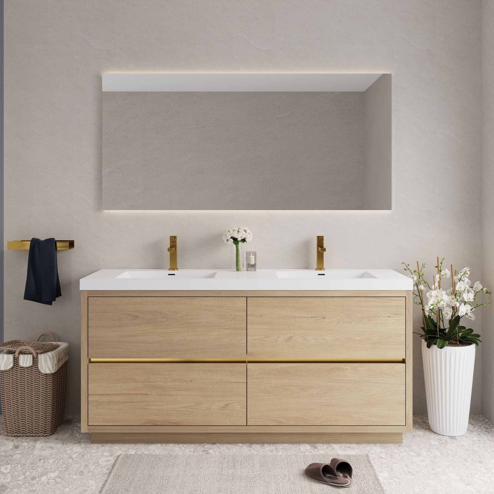 Bathin Freestanding Bathroom Vanity With Double Sinks