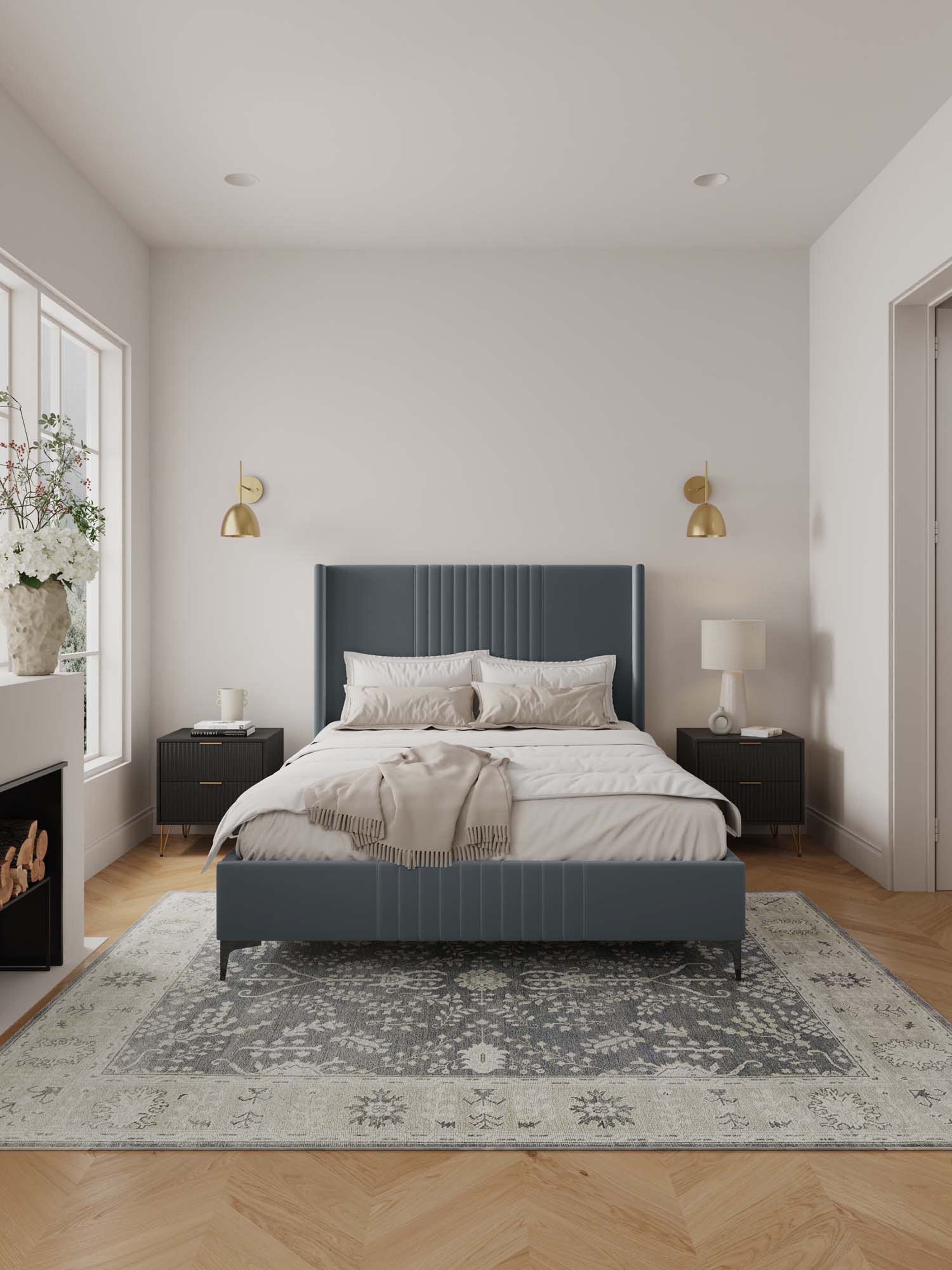 Promenade Upholstered Velvet Queen Bed