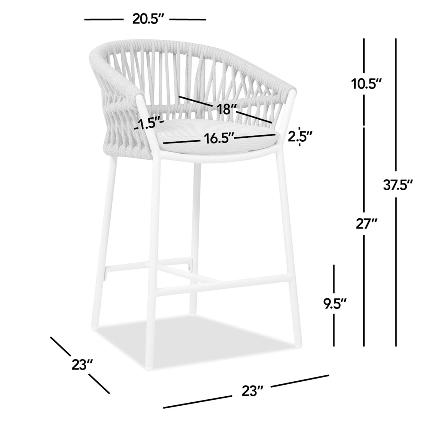 Maiden 27" Set of 2 Patio Counter Stool