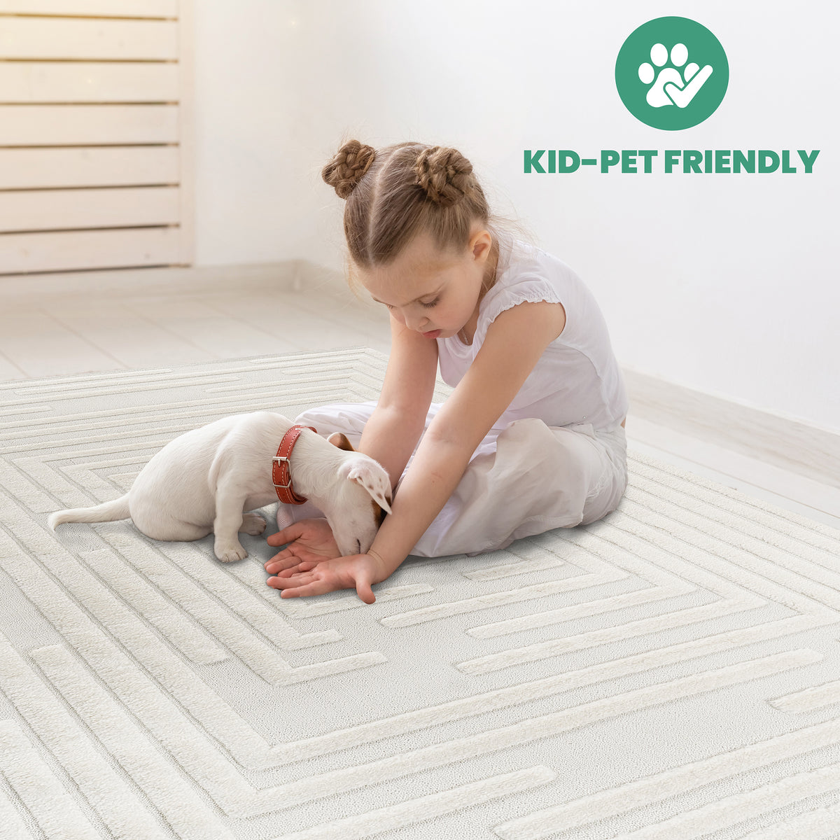 Step Collection High-Low Striped Area Rug
