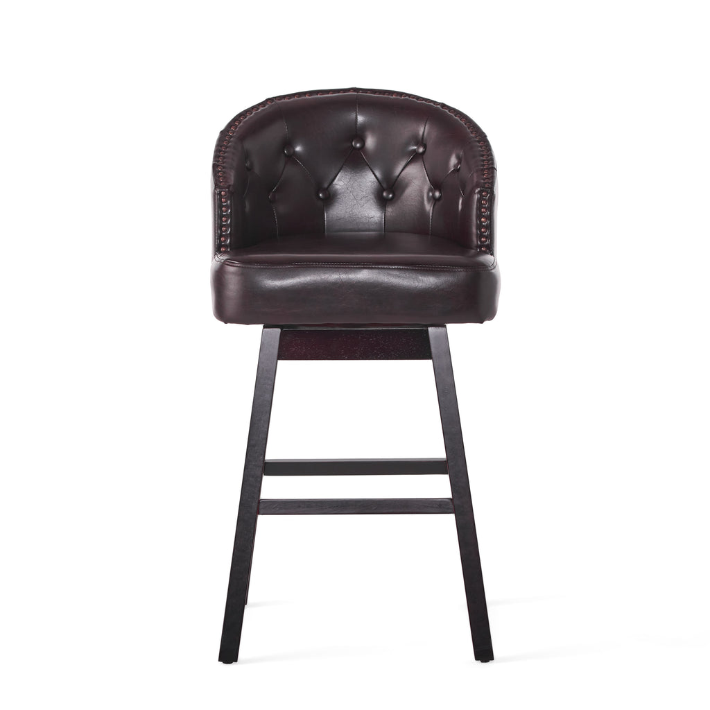 360 Degree Swivel Bar Stool with Stunning Nailhead Trim, Set of 2