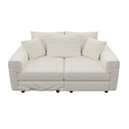 82.7" Plush Corduroy 3-Seat Sofa
