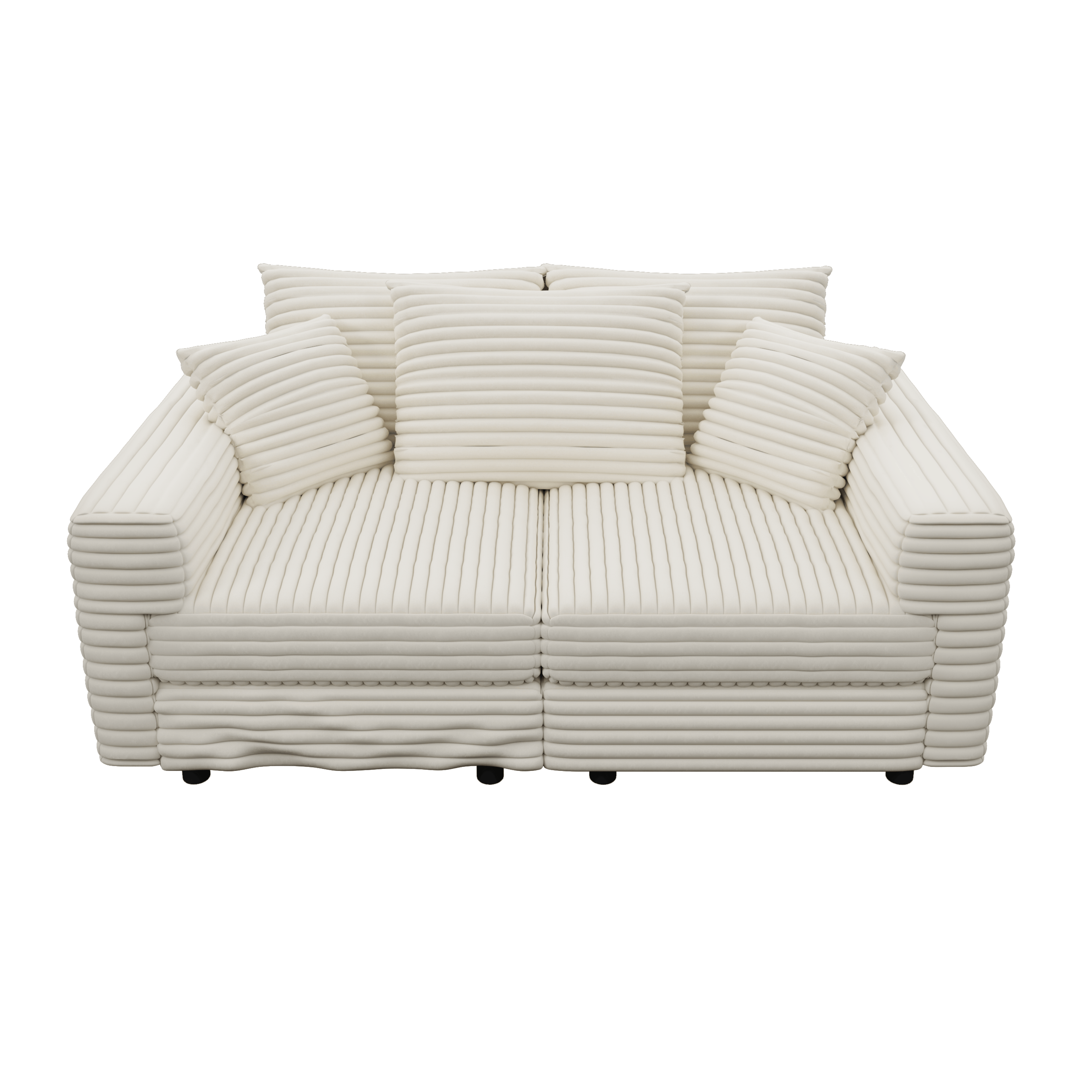 82.7" Plush Corduroy 3-Seat Sofa
