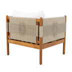 Outdoor Acacia Wood Club Chair with Diamond Rope Weave & Cushions