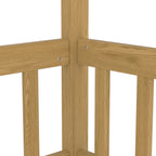 Twin Size Canopy Bed Frame with Guardrails for Kids