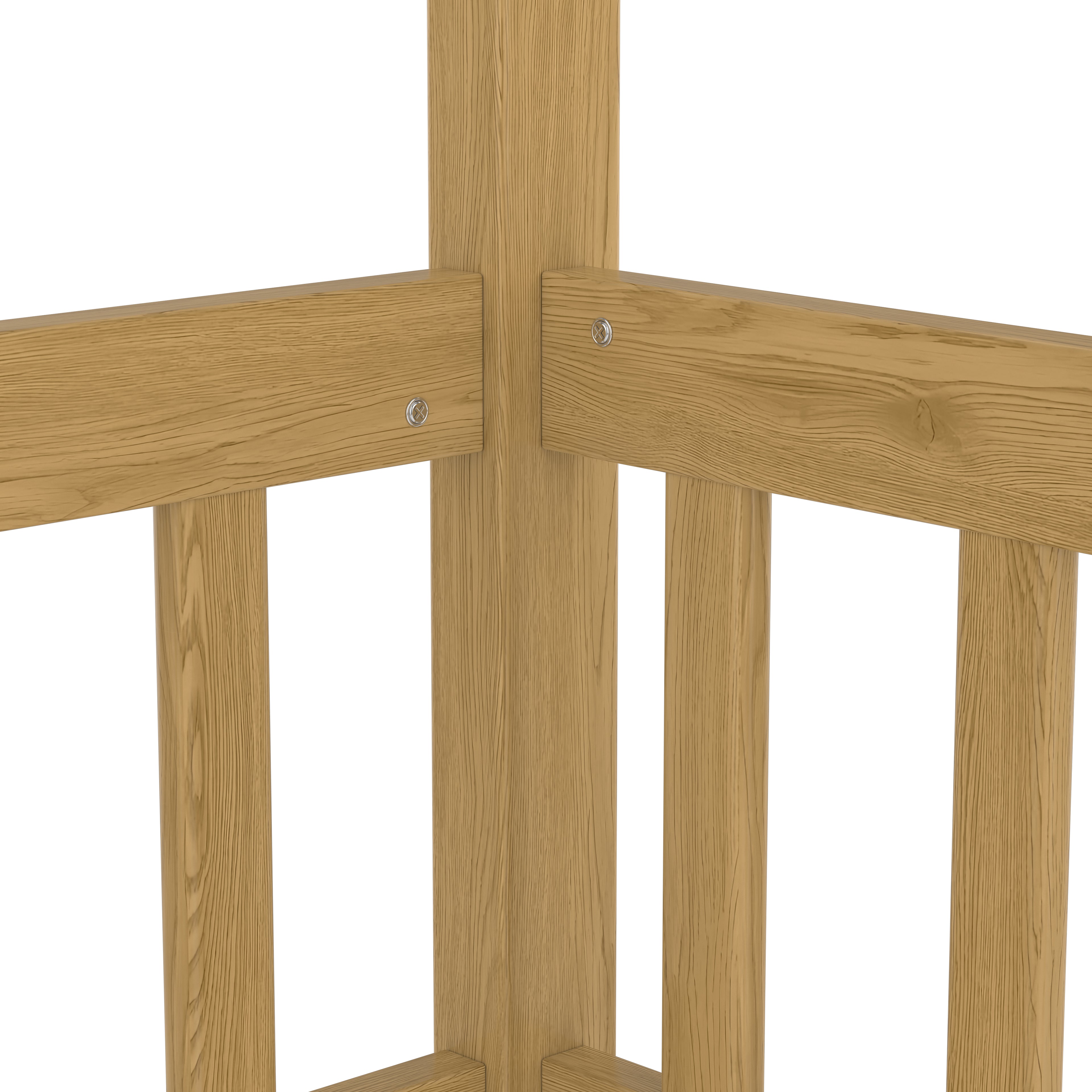 Twin Size Canopy Bed Frame with Guardrails for Kids