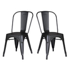 Set of 4 Stackable Metal Dining Chairs