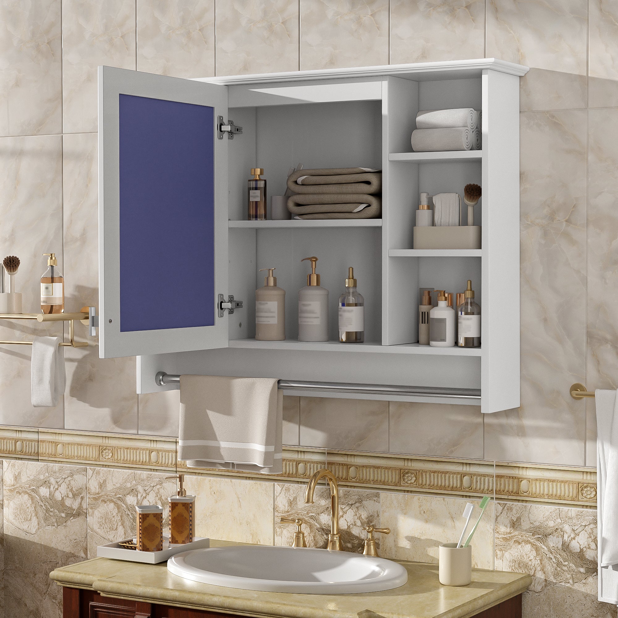 3-in-1 Bathroom Mirror Cabinet