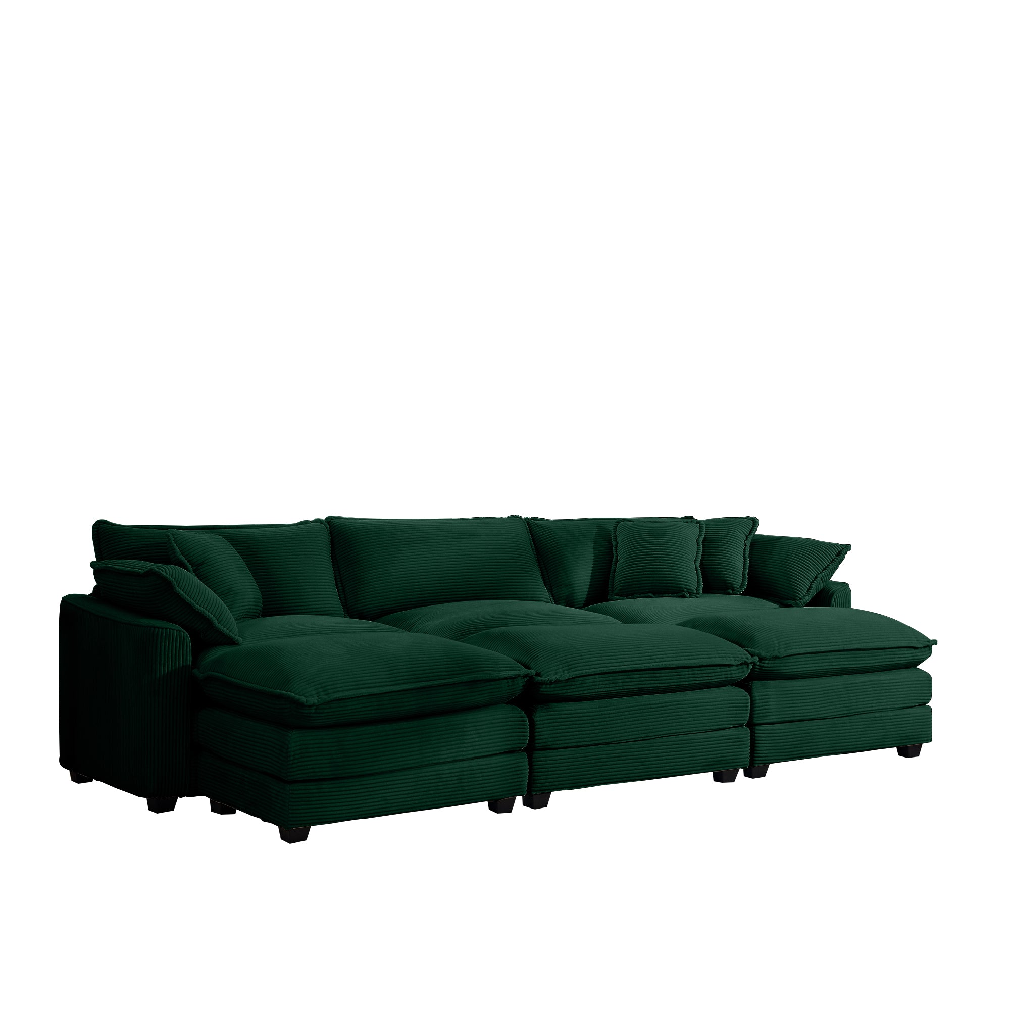 Oversized Modular Cushion Sofa with Portable Ottoman