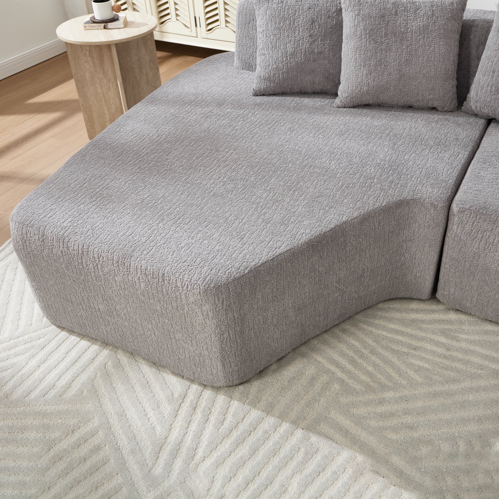 Compression Sectional Couch with Comfy Chaise