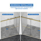 Frameless Shower Door with Double Sliding Mechanism