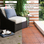 30 PCS Interlocking Deck Tiles Striped Pattern