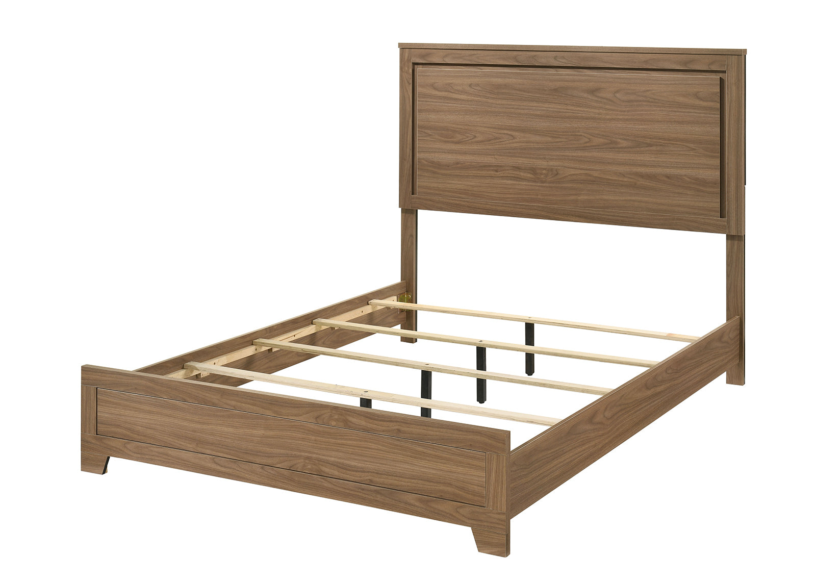 Walnut Chestnut 3pc Twin Size Bedroom Set with Nightstands