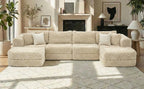 Modular Sectional Sofa 135.4" - Boneless Couch with Ottomans