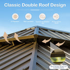 10' X 14' Hardtop Gazebo Outdoor Metal Gazebo Canopy