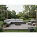 7-Person Wicker Patio Seating Group with Cushions – Fully Assembled