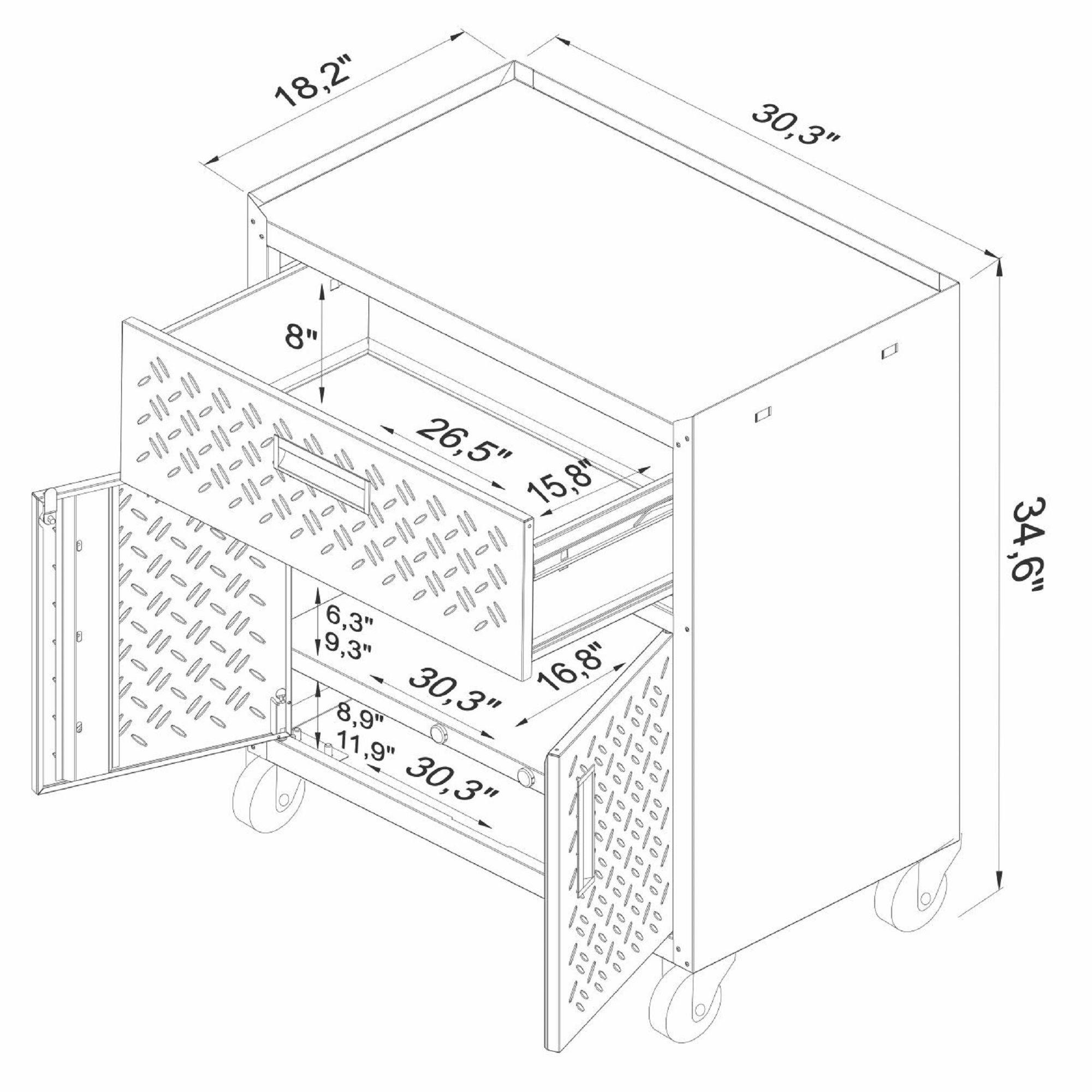 Fortress - Mobile Design Garage Cabinet