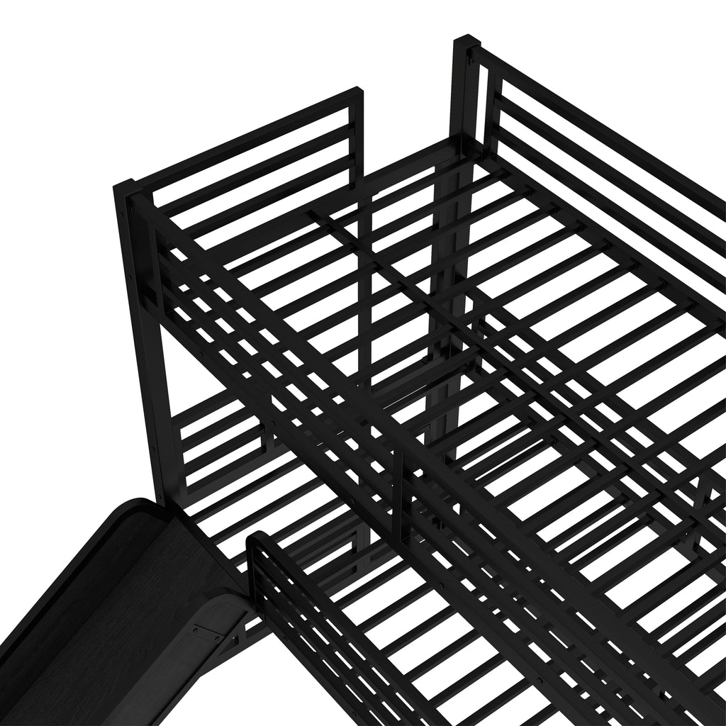 Metal Triple Bunk Bed with Slide