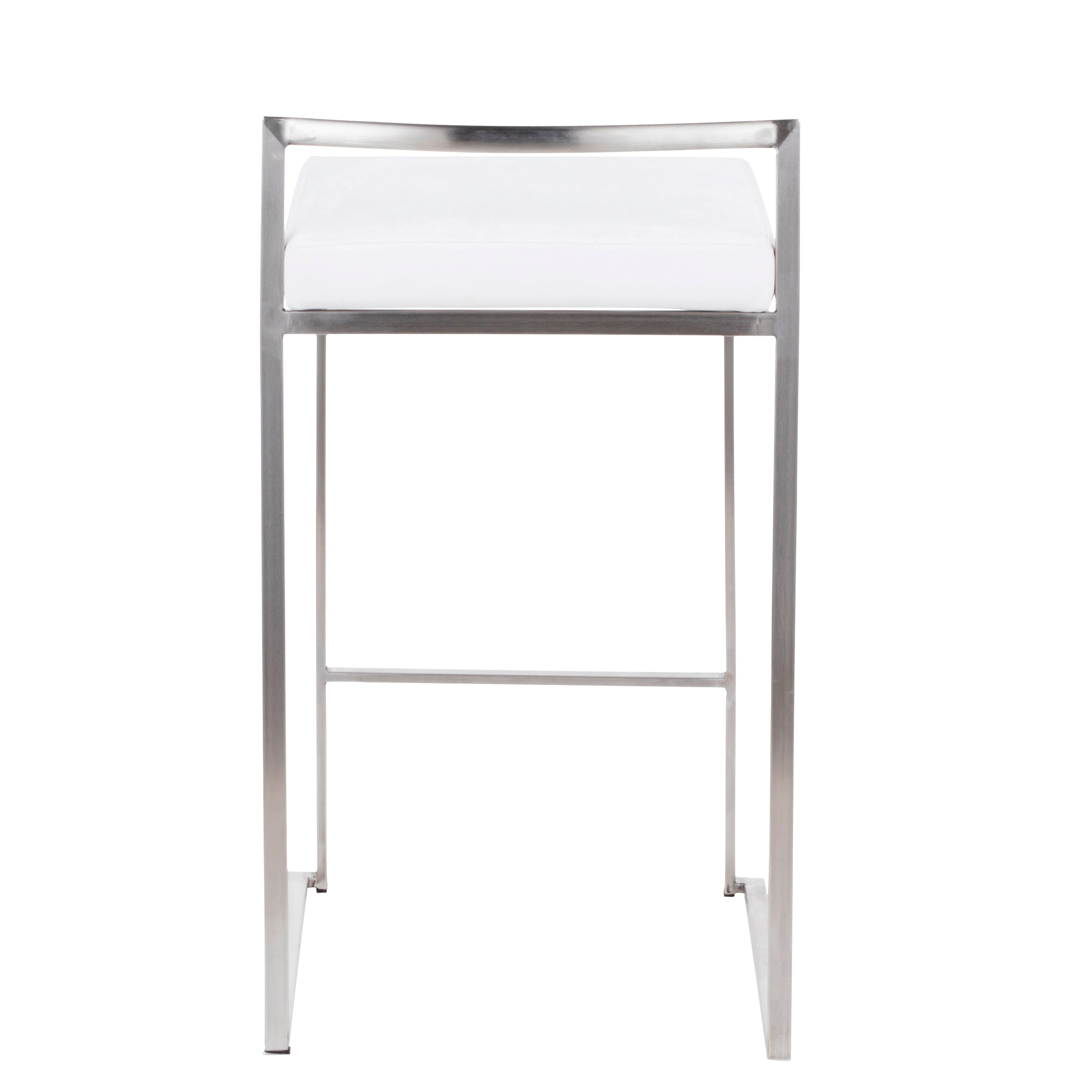 26" Contemporary Stackable Counter Stool Set in Stainless Steel