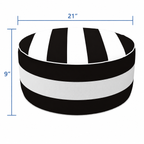 Outdoor Inflatable Ottoman - Black/White Striped