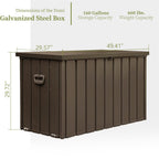 160 Gallon Outdoor Storage Deck Box - Waterproof Dark Brown