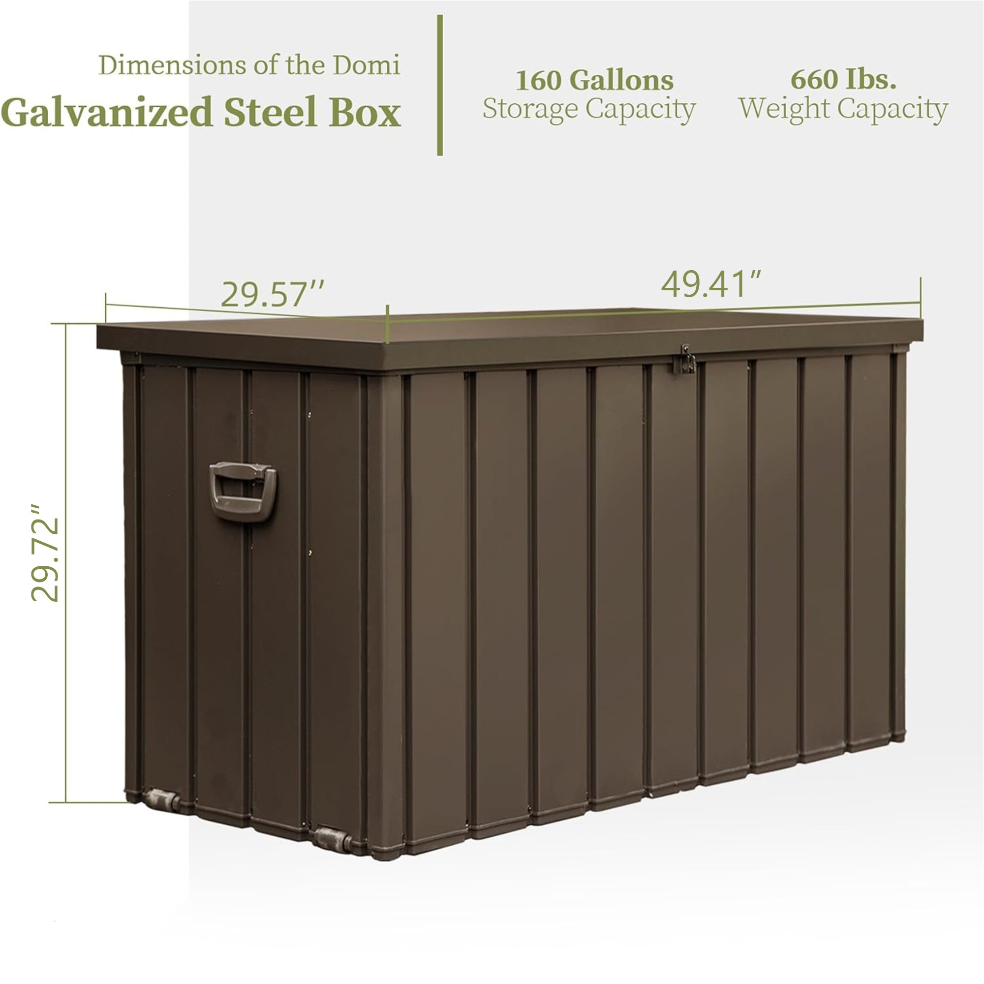 160 Gallon Outdoor Storage Deck Box - Waterproof Dark Brown