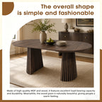 Walnut-Colored Wooden Dining Table