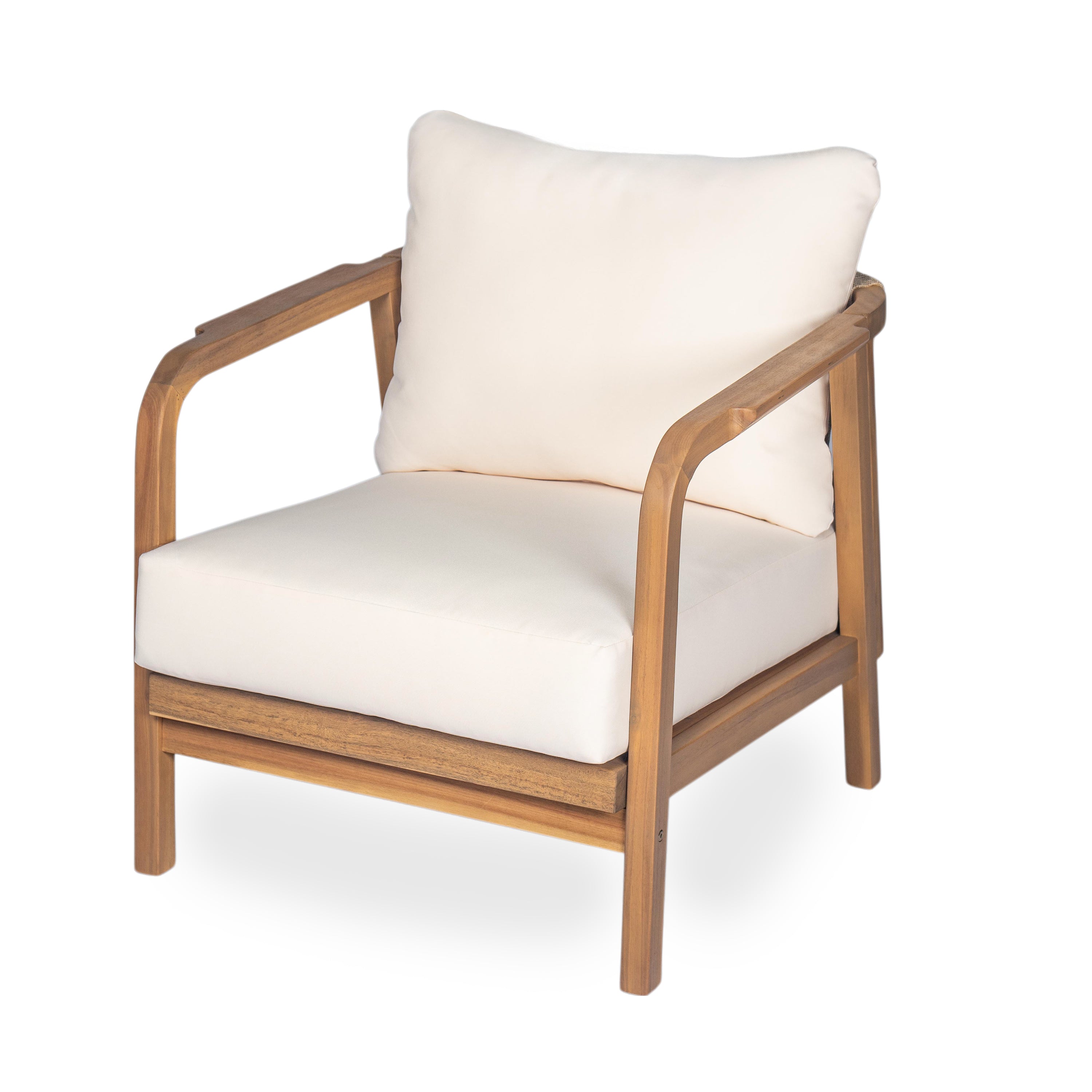 28" Outdoor Lounge Chair with Woven Backrest