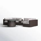 Fully Assembled 4-Person Outdoor Wicker Seating Set with Cushions