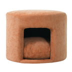 Orange Pet Friendly Ottoman with Removable Pet Cushion