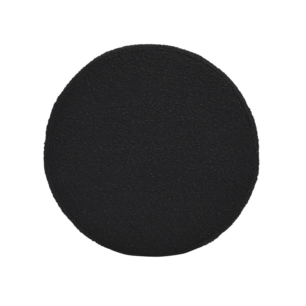Fuji 19" Oversized Round Storage Ottoman, Ebony