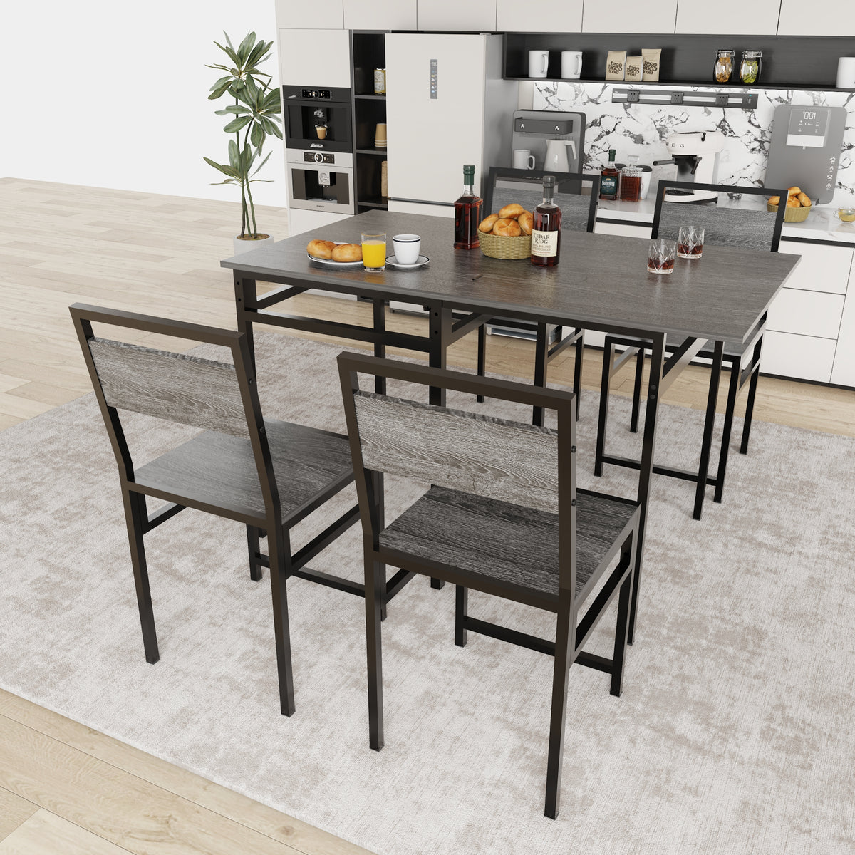 Extendable Dining Table Set with 4 Chairs