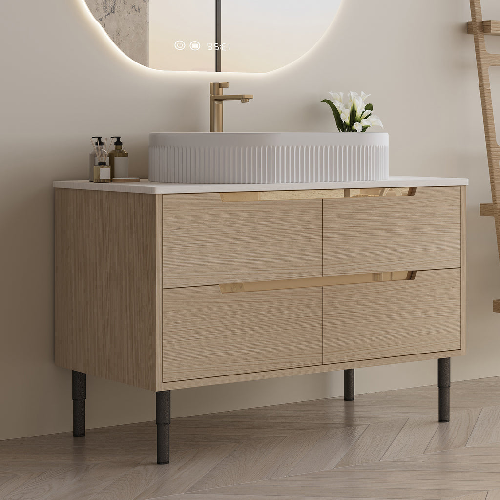 36 Inch Bathroom Vanity with Ceramic Integrated Sink & Soft-Close Drawers