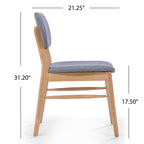 Set of 2 Mid-Century Upholstered Dining Chair with Rubberwood Frame