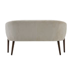 Corduroy Recessed Arm Loveseat (Beige + Walnut)