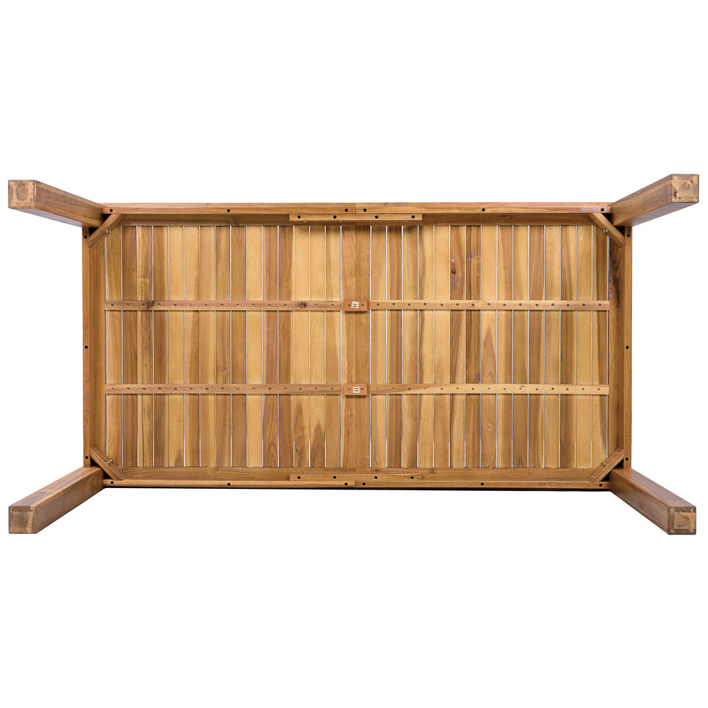 TOPMAX Patio Wooden Dining Table, Outdoor 67"L Rectangular Table