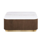 1pc Square Cocktail Table with Marble Top