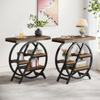 25.59 Inches 3-Tier Narrow End Table with Storage