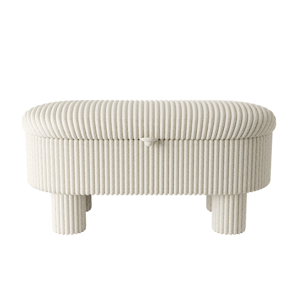 Modern Corduroy Storage Ottoman