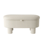 Modern Corduroy Storage Ottoman