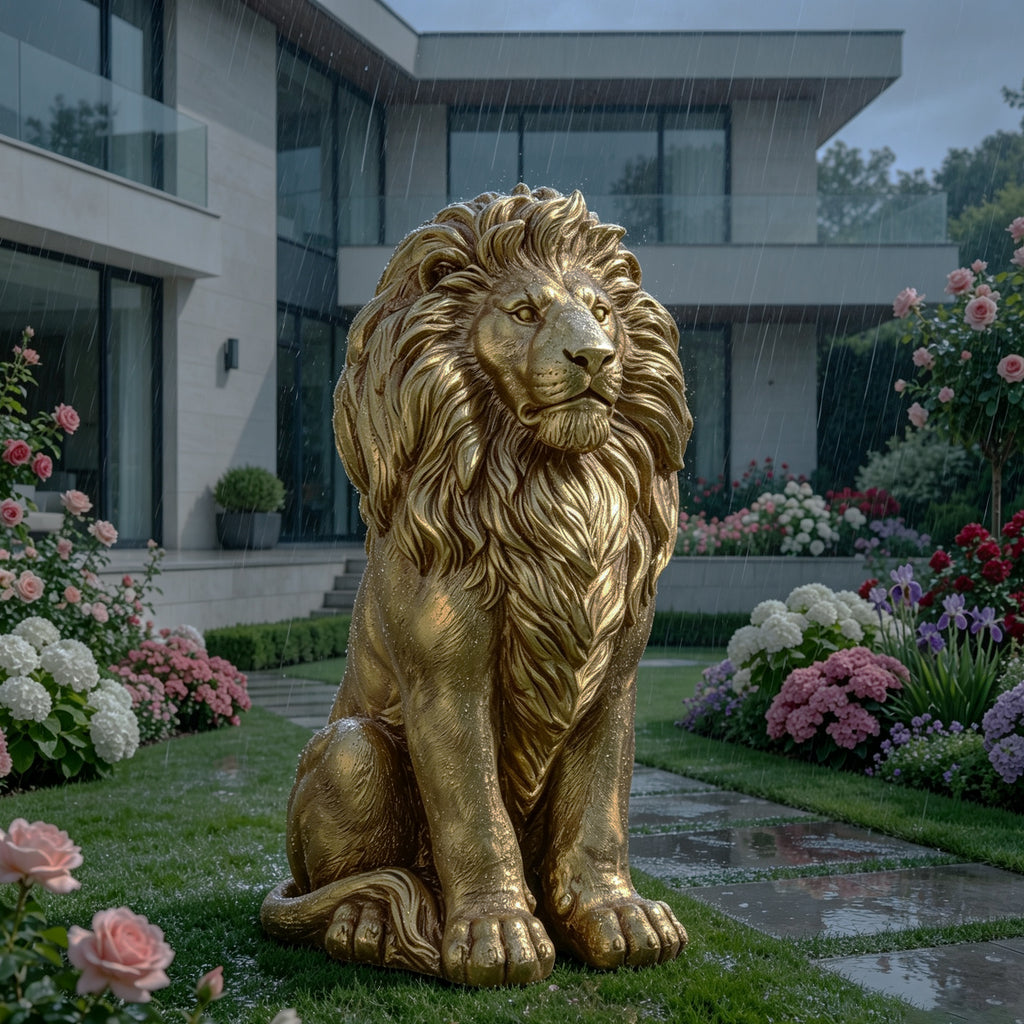 24" Outdoor Lion Statue