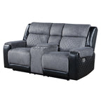 Alicia Grey/black Console Reclining Loveseat