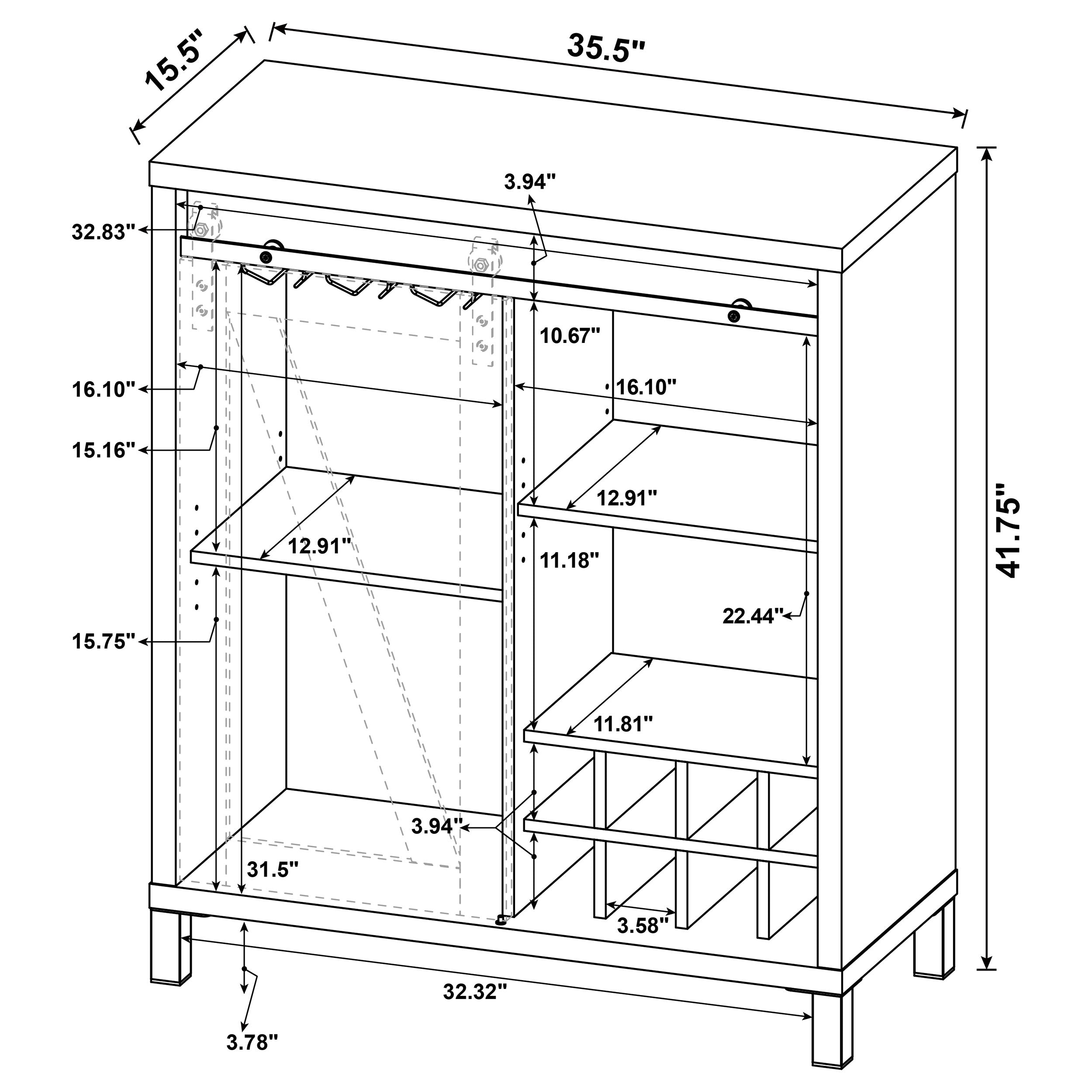 Arcata Rustic Bar Cabinet
