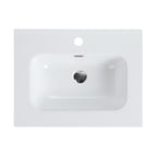 Glossy White Ceramic Integrated Sink
