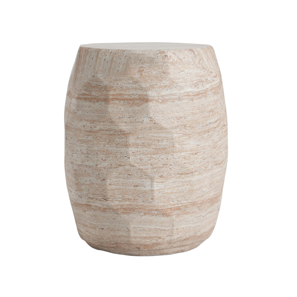 Outdoor/Indoor Lightweight Concrete Side Table - Travertine Finish