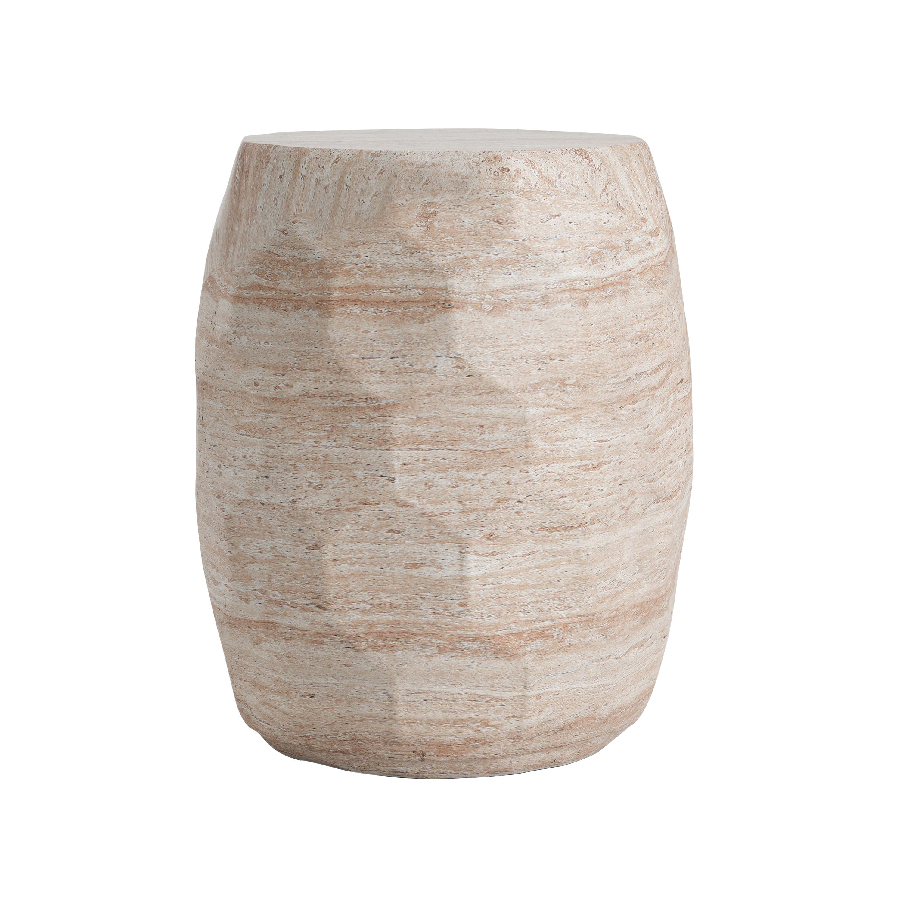 Outdoor/Indoor Lightweight Concrete Side Table - Travertine Finish