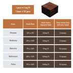Acacia Wood Interlocking Deck Tiles Checker Pattern, 10PCS 12" x 12" Square