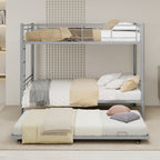 Silver Twin Metal Triple Bunk Bed Frame